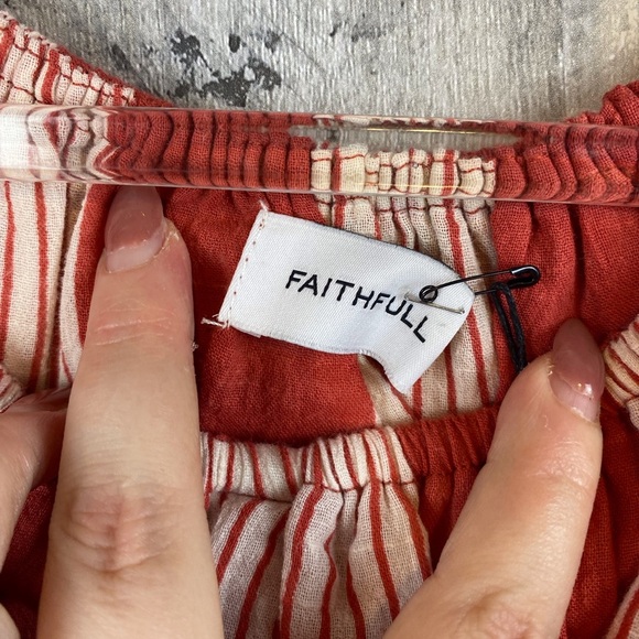 NWT Faithful The Brand Amalfi Dress in Picnic Stripe Pint Size Small. - Picture 13 of 16